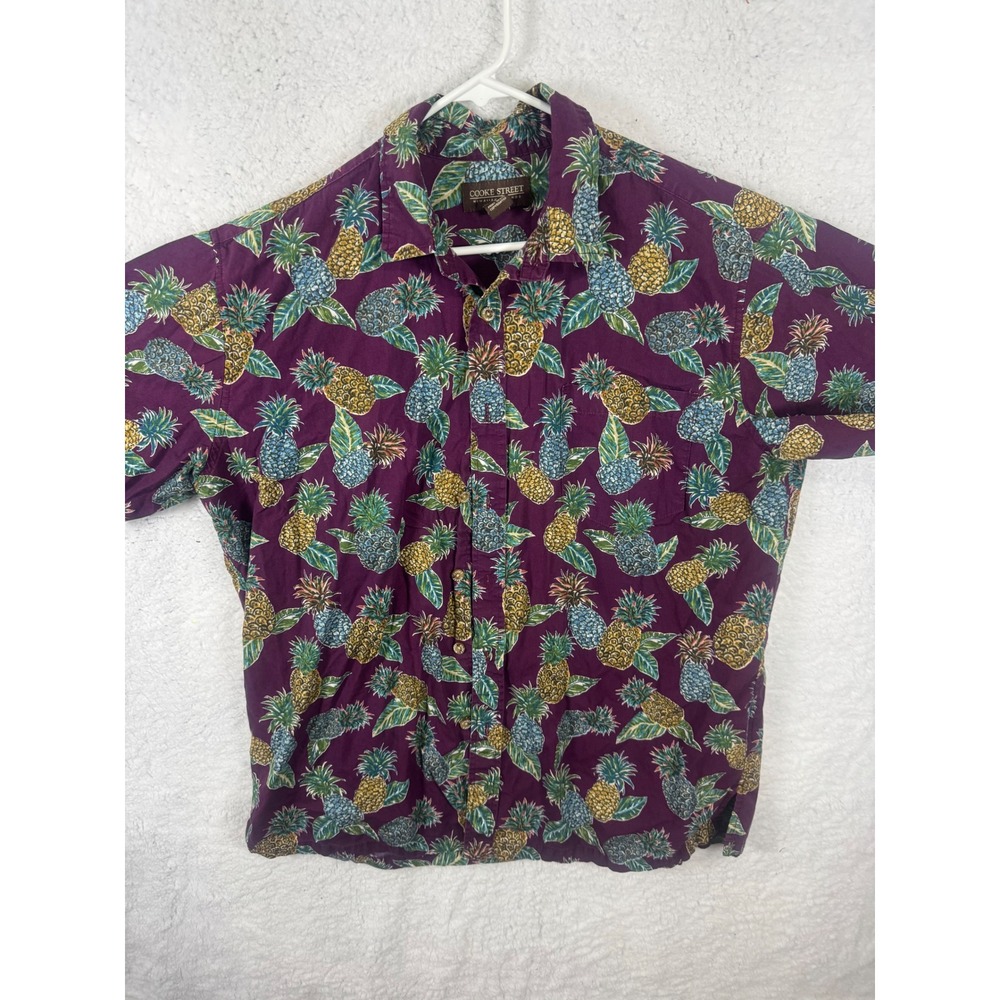 Cooke Street Hawaiian Shirt Pineapple Print Casual Button Down Mens‎ Size Large
